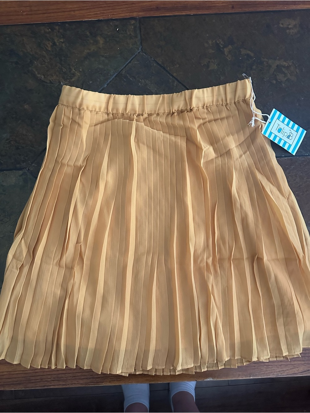 Tulip B Yellow Pleated Skirt